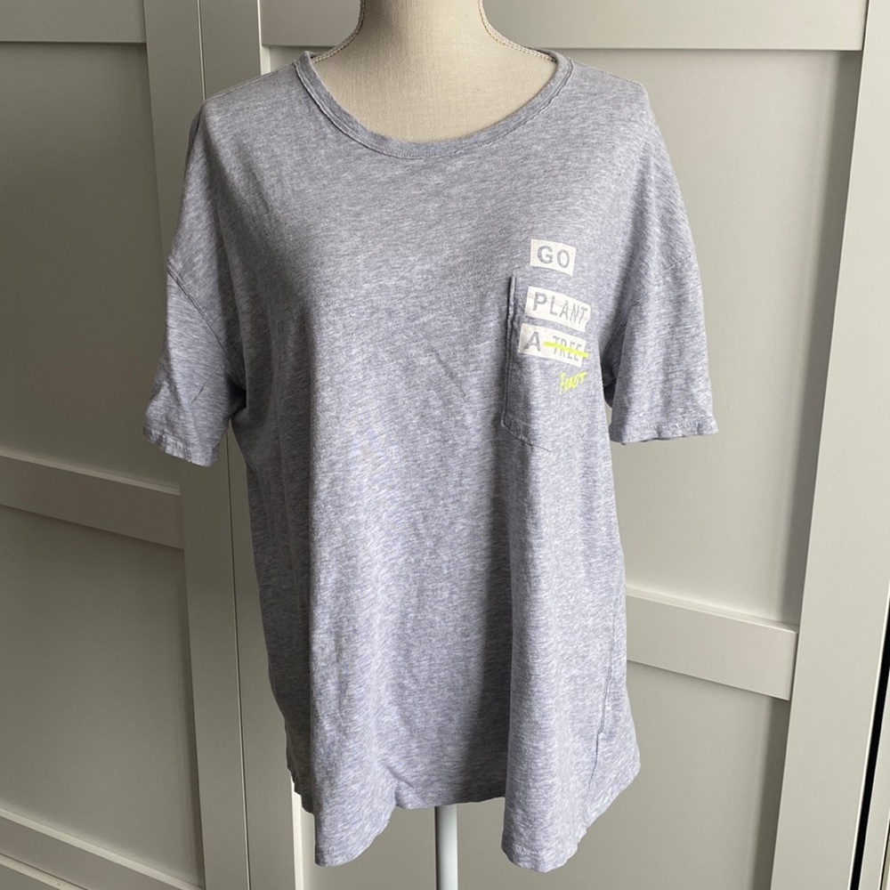 aerie - Offline Heather Grey Tee, "Go Plant a Forest"